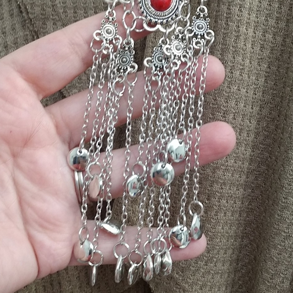 3 Left...Silver-tone Statement Boho Necklace - Picture 4 of 7